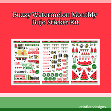 Buzzy Watermelon Monthly Bujo Sticker Kit Digital Download