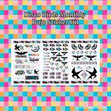 Disco Birds Monthly Bujo Sticker Kit - Physical Stickers
