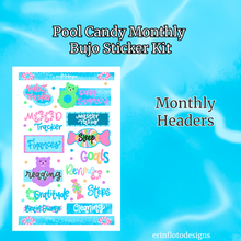 Pool Candy Monthly Bujo Sticker Kit - Physical Stickers