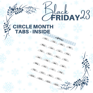 Semi Circle Monthly Tabs (Inside and Outside) Digital Download