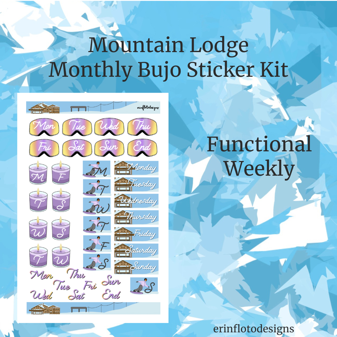 Mountain Lodge Monthly Planner Sticker Kit Digital Download – Erin ...