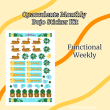 Quacculents Monthly Bujo Sticker Kit Digital Download