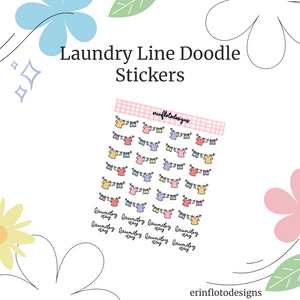 Laundry Line Mini Stickers Digital Download