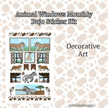 Animal Windows Monthly Bujo Sticker Kit Digital Download
