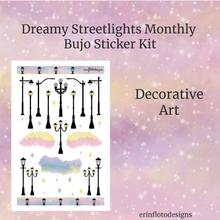 Dreamy Streetlights Monthly Bujo Sticker Kit Digital Download