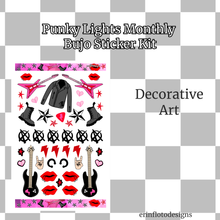 Punky Lights Monthly Bujo Sticker Kit Digital Download