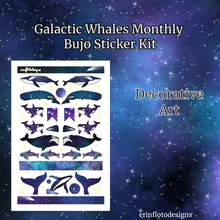 Galactic Whales Monthly Bujo Sticker Kit Digital Download