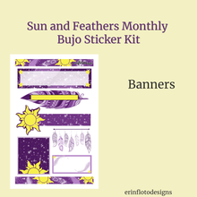 Sun and Feathers Monthly Bujo Sticker Kit Digital Download