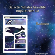 Galactic Whales Monthly Bujo Sticker Kit - Physical Stickers