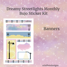 Dreamy Streetlights Monthly Bujo Sticker Kit Digital Download