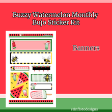 Buzzy Watermelon Monthly Bujo Sticker Kit Digital Download