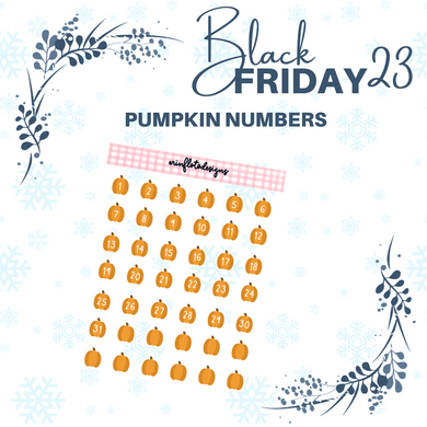 Pumpkin Number Stickers Digital Download