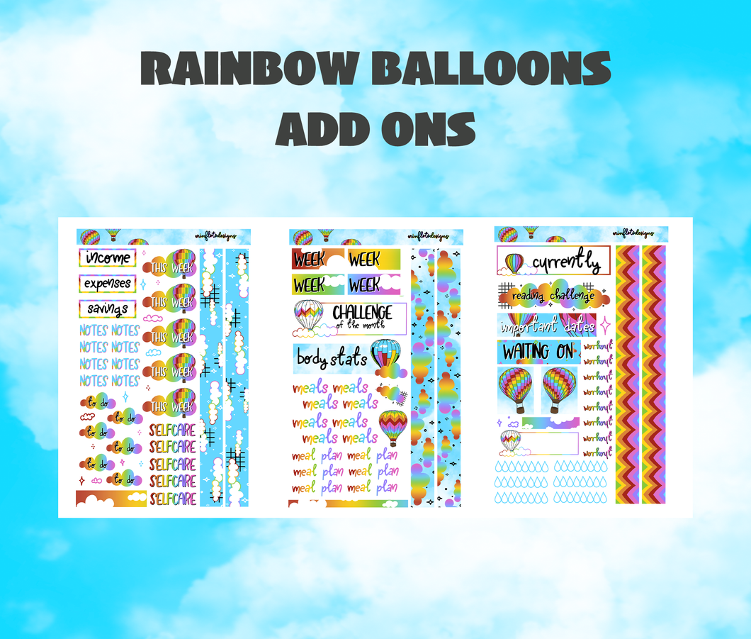 Rainbow Balloons Add Ons Digital Download