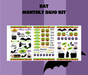 Bat Theme Monthly Planner Sticker Kit Digital Download