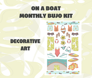Digital Download - On A Boat Monthly Bujo Sticker Kit