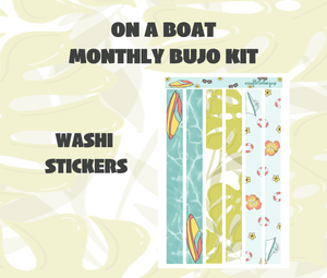 On A Boat Monthly Bujo Sticker Kit Digital Download