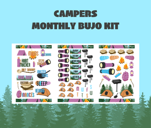 Digital Download - Campers Monthly Bujo Sticker Kit