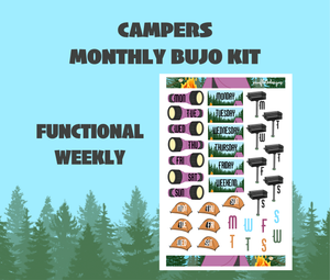 Digital Download - Campers Monthly Bujo Sticker Kit