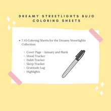 Dreamy Streetlights Bujo Coloring Sheets