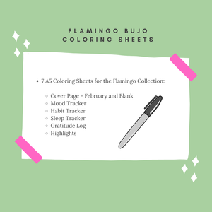 Flamingo Bujo Coloring Sheets