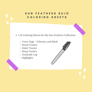 Sun Feathers Bujo Coloring Sheets