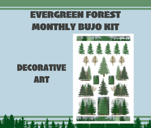 Evergreen Forest Monthly Bujo Sticker Kit Digital Download