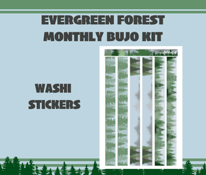Evergreen Forest Monthly Bujo Sticker Kit Digital Download