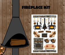 Fireplace Monthly Bujo Sticker Kit Digital Download
