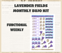 Lavender Fields Monthly Bujo Sticker Kit Digital Download