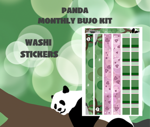 Panda Monthly Bujo Sticker Kit Digital Download