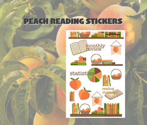 Peach Reading Journaling Stickers Digital Download
