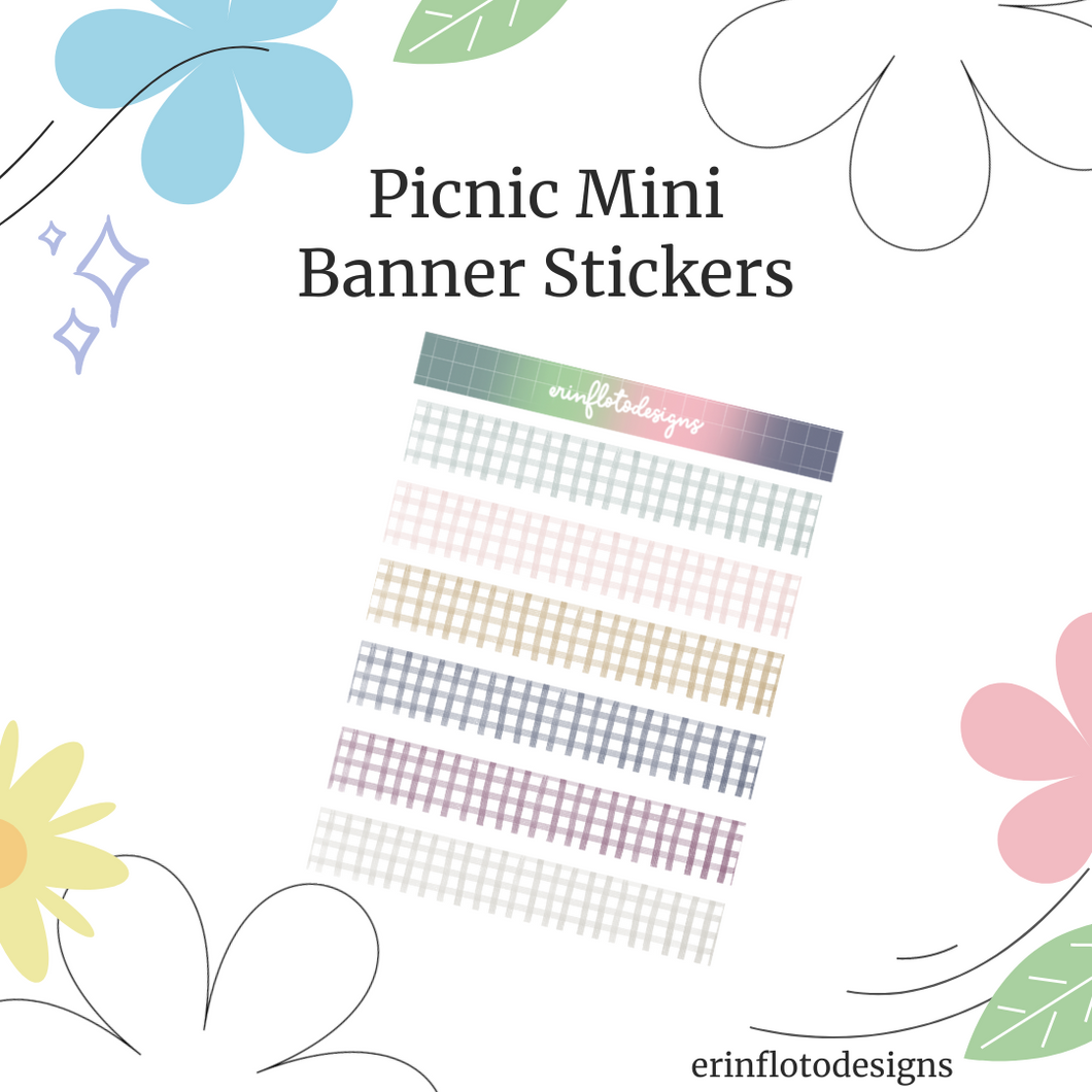 Picnic Banner Stickers Digital Download