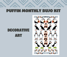 Puffin Monthly Bujo Sticker Kit Digital Download