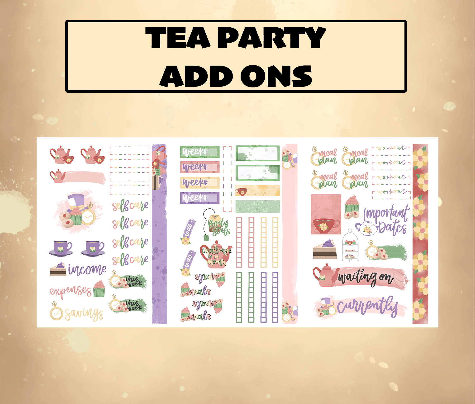 Sweet Tooth Theme Monthly Planner Sticker Kit Digital Download – Erin Floto  Designs