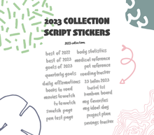Digital Download - 2023 Collection Script Stickers