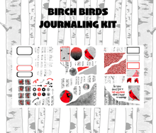 Birch Birds Journaling Sticker Kit Digital Download
