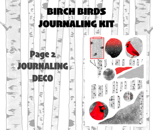 Digital Download - Birch Birds Journaling Sticker Kit
