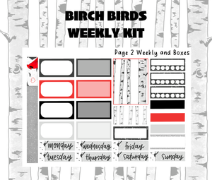 Digital Download - Birch Birds Weekly Sticker Kit