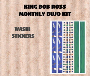 King Bob Ross Monthly Bujo Sticker Kit Digital Download