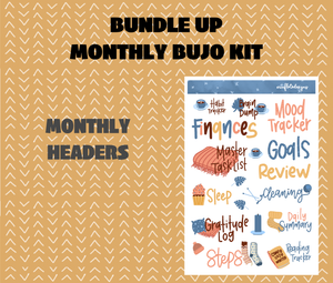 Bundle Up Monthly Bujo Sticker Kit Digital Download