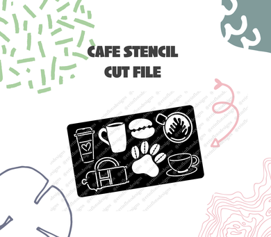 Cafe Stencil Cut File Digital Download