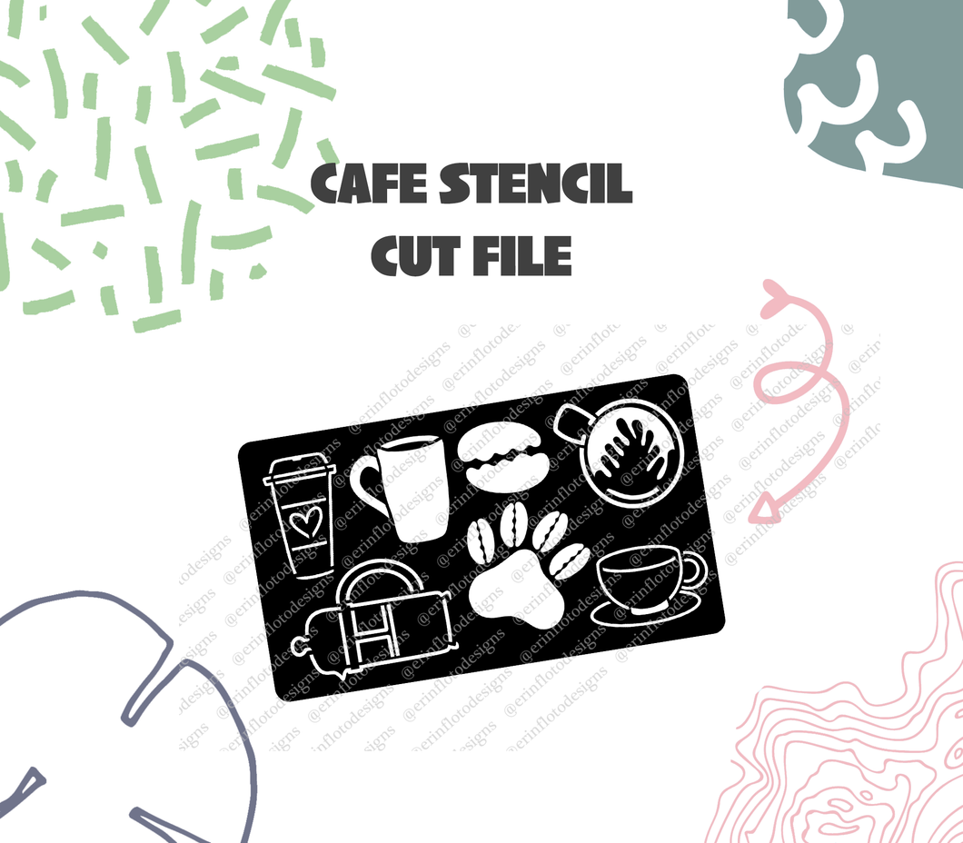 Cafe Stencil Cut File Digital Download – Erin Floto Designs