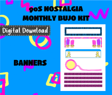 Digital Download - 90s Nostalgia Monthly Bujo Sticker Kit