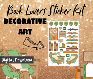 Book Lovers Bujo Sticker Kit Digital Download