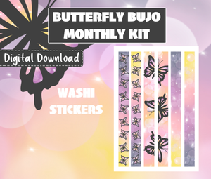 Butterfly Monthly Bujo Sticker Kit Digital Download