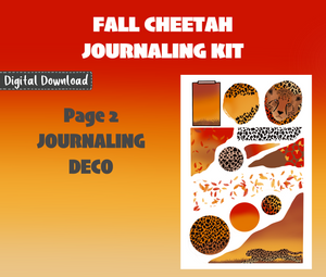 Fall Cheetah Journaling Sticker Kit Digital Download