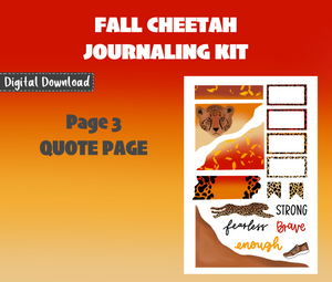 Fall Cheetah Journaling Sticker Kit Digital Download