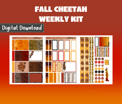 Digital Download - Fall Cheetah Weekly Sticker Kit