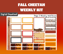 Fall Cheetah Weekly Sticker Kit Digital Download