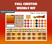 Fall Cheetah Weekly Sticker Kit Digital Download